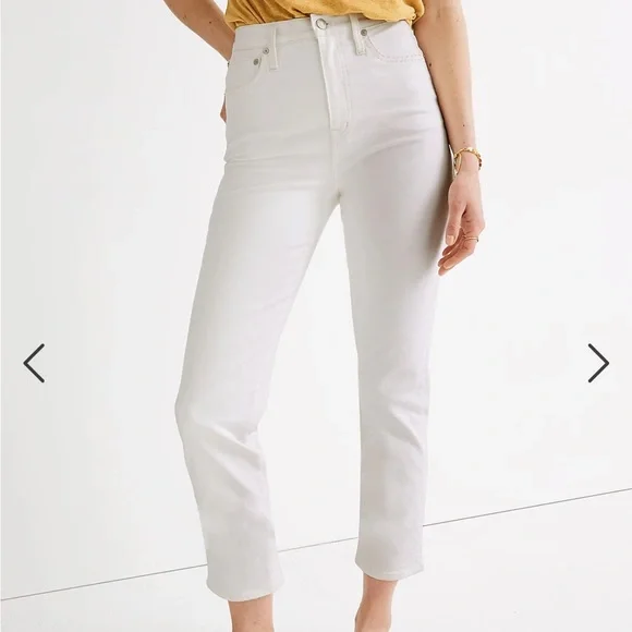 NWOT Madewell Classic Straight Leg Jean Petite Cropped Tile White Sz 23P - Picture 14 of 15